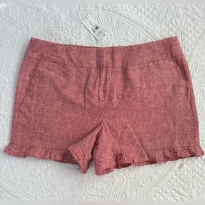 LOFT Women's High Waist Pink Ruffle Shorts size 2